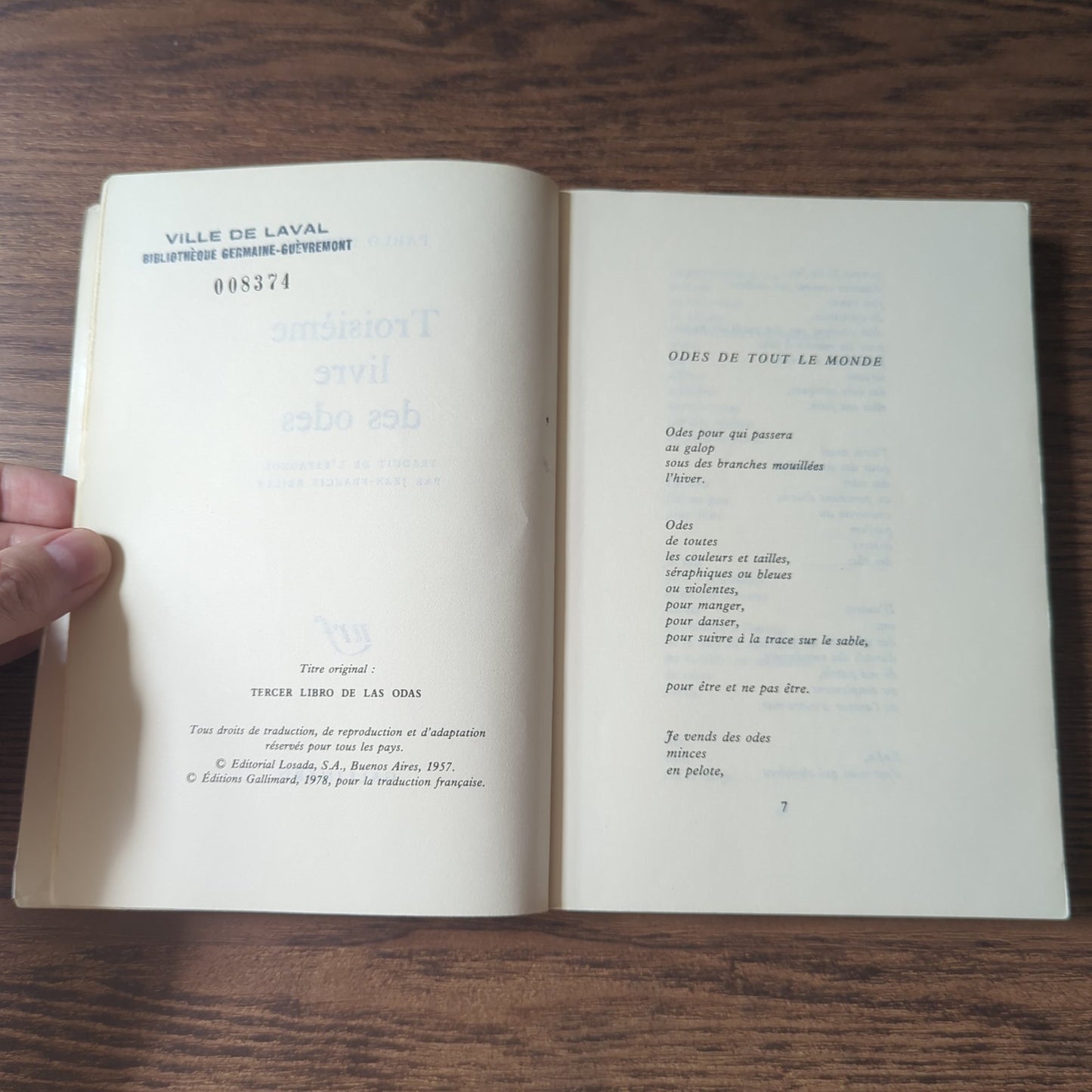 Troisième livre des odes