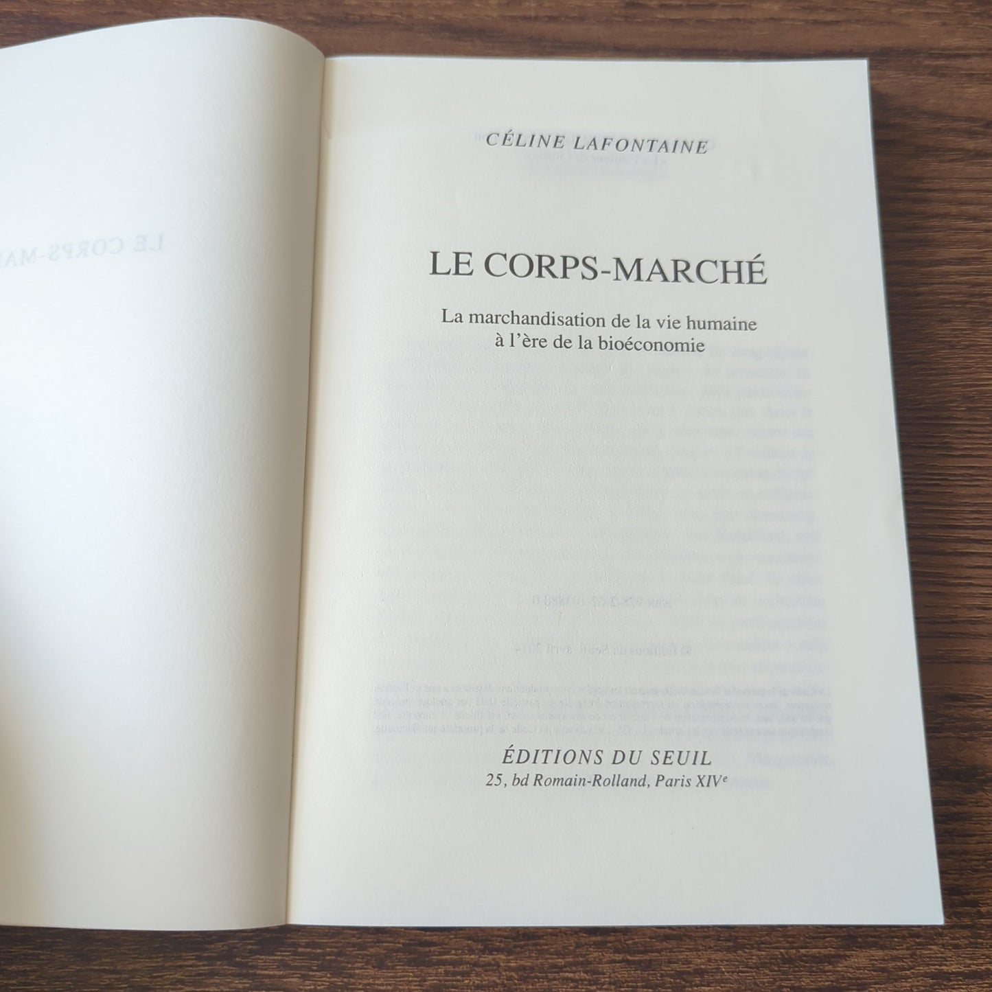 Le corps-marché - La marchandisation de la vie humaine à l'ère de la bioéconomie