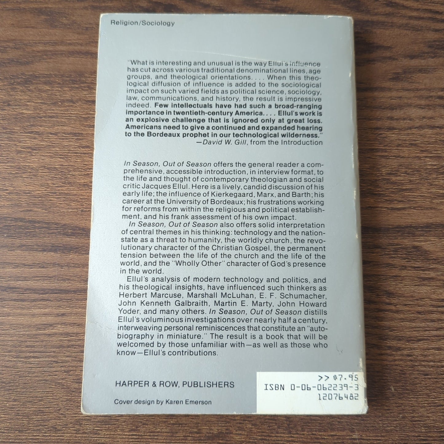 In Season, Out of Season - An Introduction to the Thought of Jacques Ellul