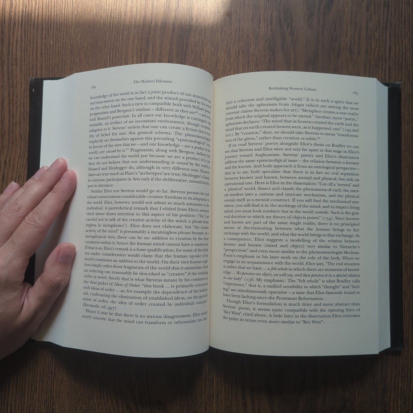 The Modern Dilemma - Wallace Stevens, T.S. Eliot and Humanism