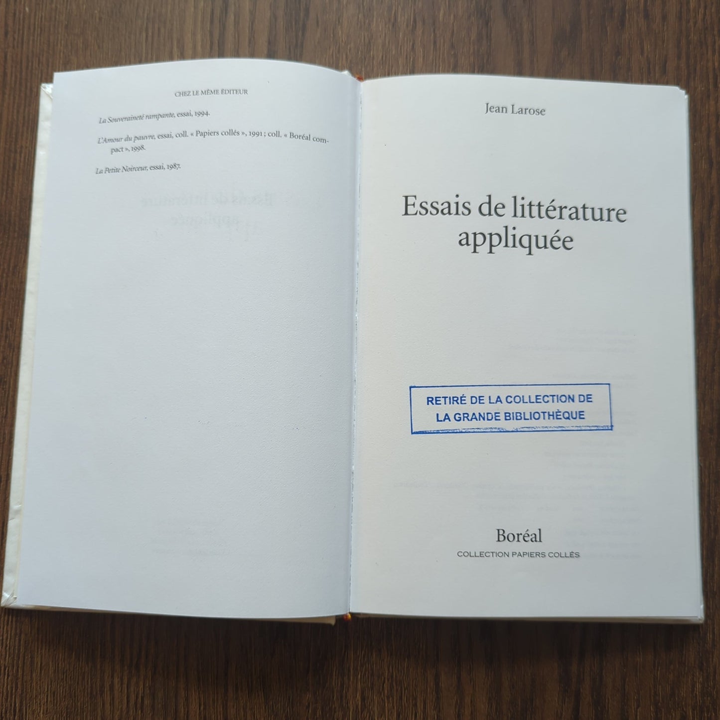 Essais de littérature appliquée