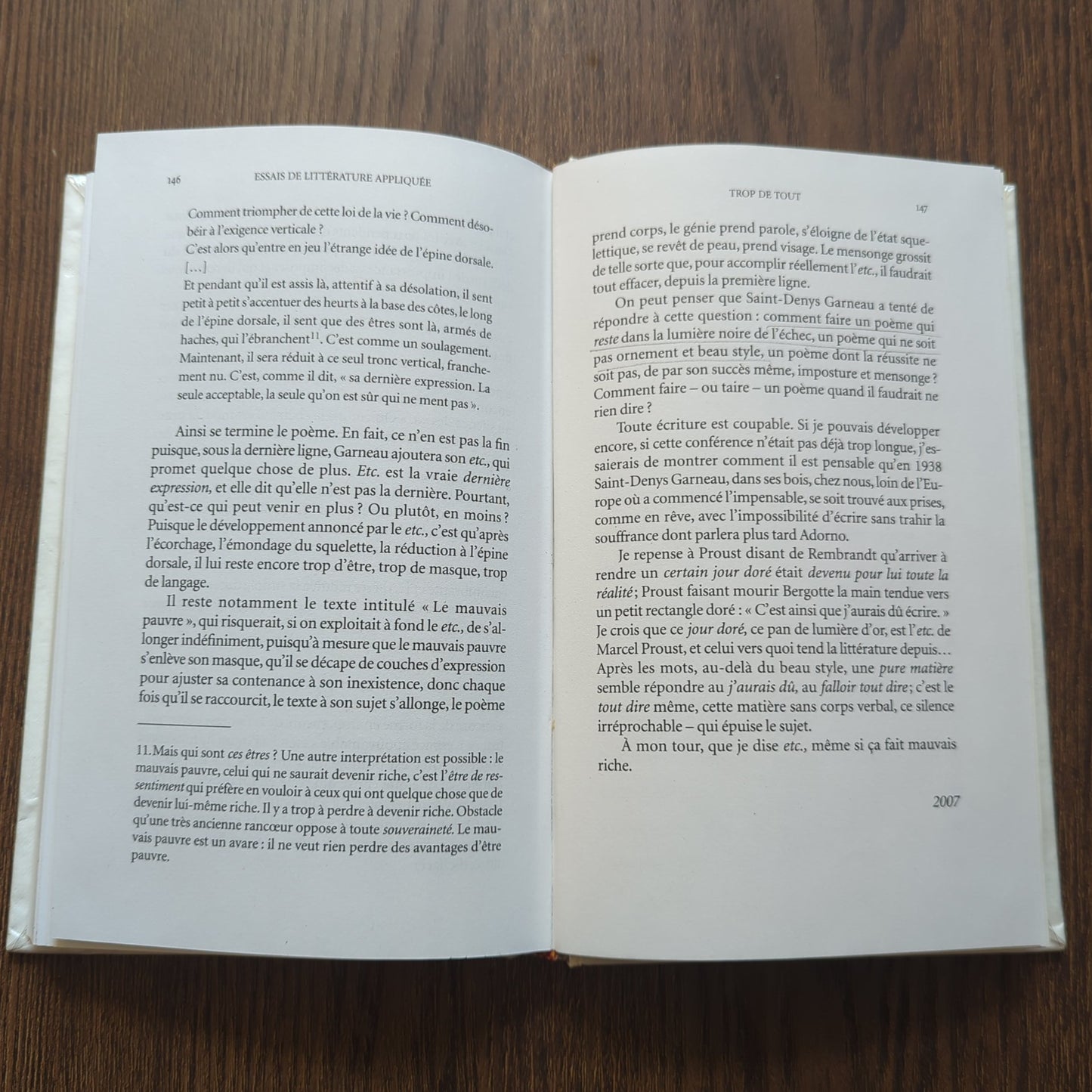 Essais de littérature appliquée