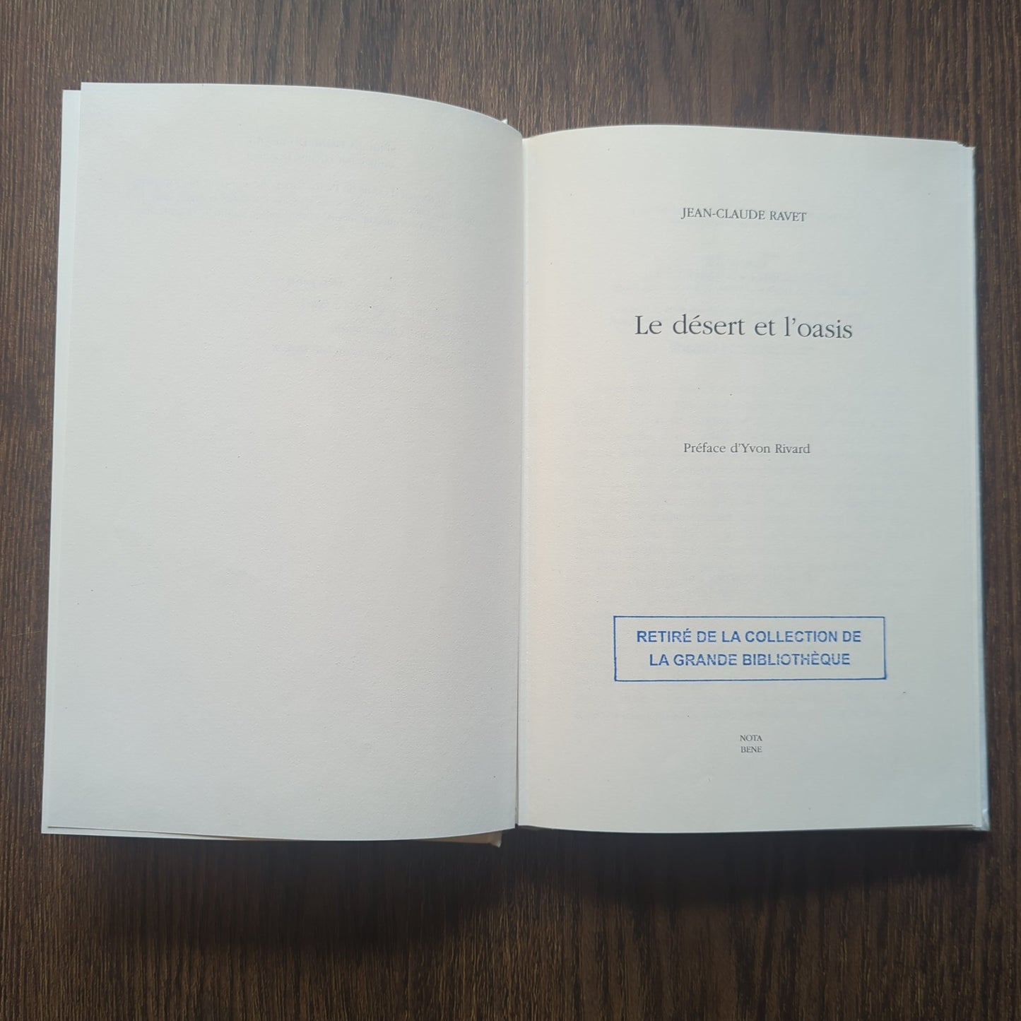 Le désert et l'oasis - Essais de résistance