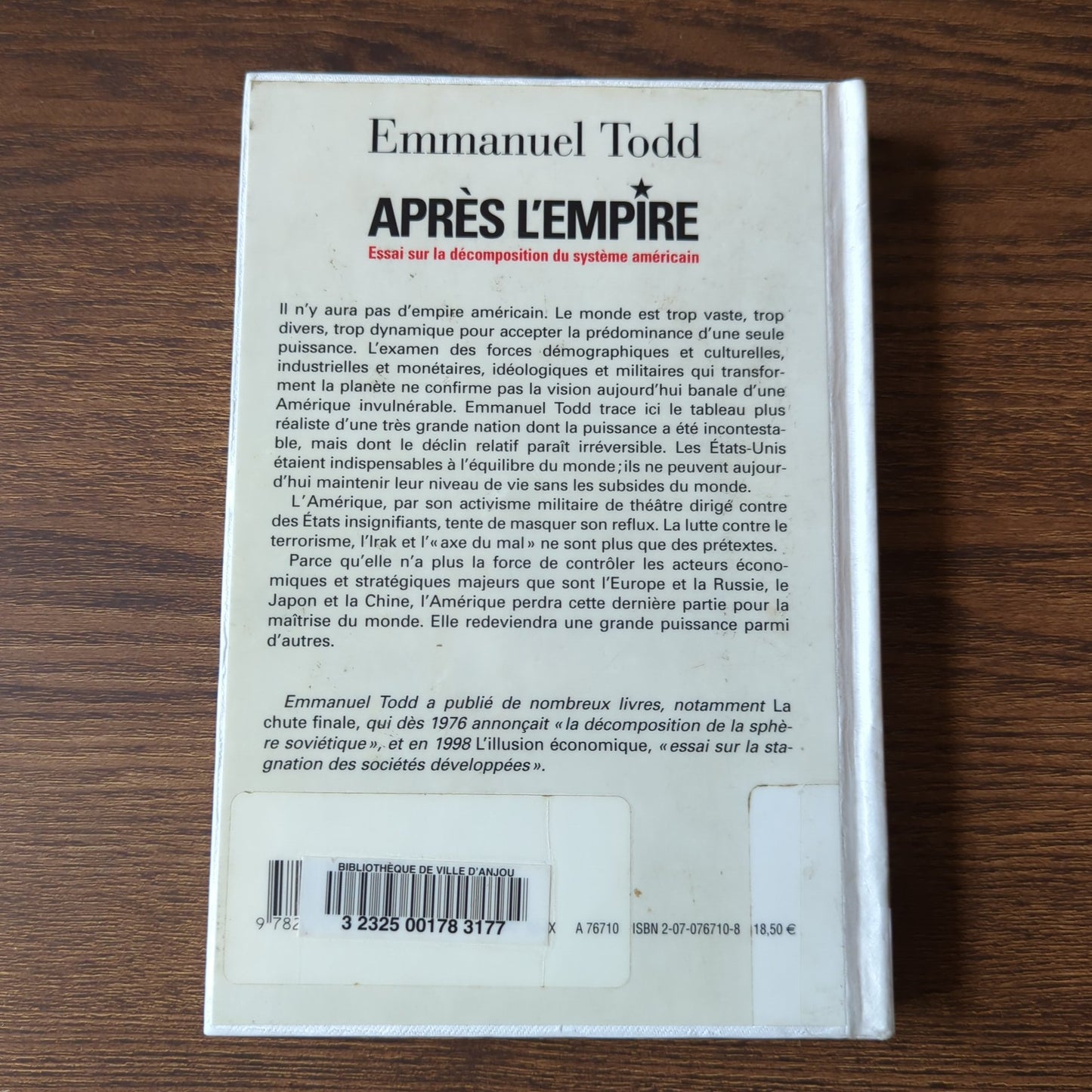 Après l'empire - Essai sur la décomposition du système américain