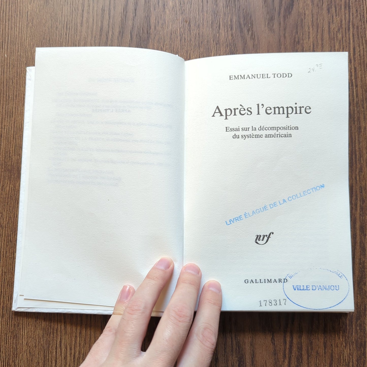 Après l'empire - Essai sur la décomposition du système américain