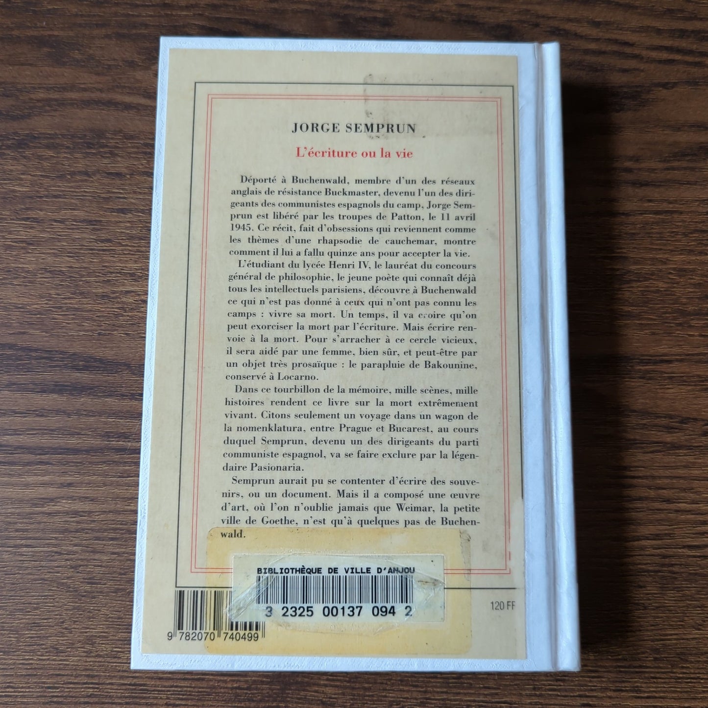 L'écriture ou la vie