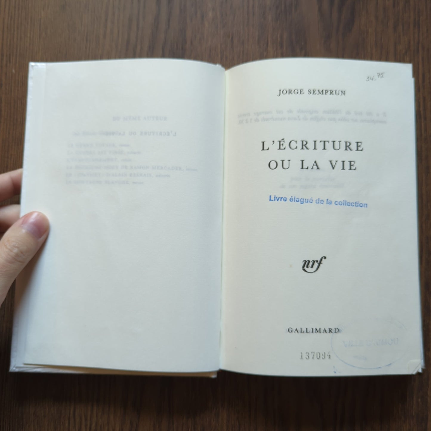 L'écriture ou la vie