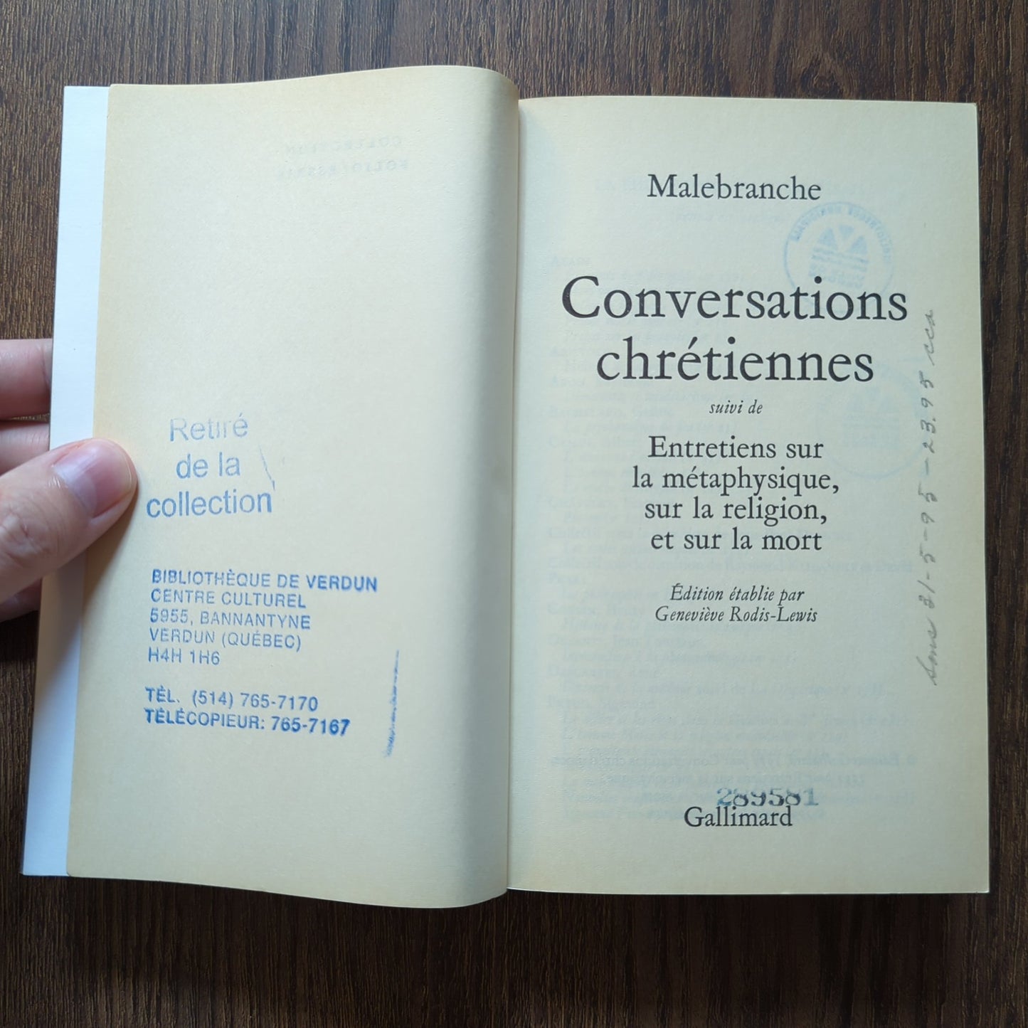 Conversations chrétiennes, suivi de Entretiens sur la métaphysique, sur la religion, et sur la mort