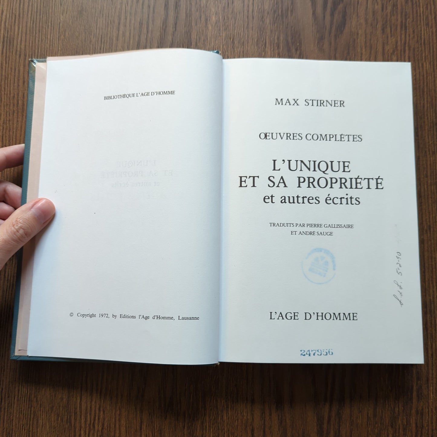 L'Unique et sa propriété et autres écrits