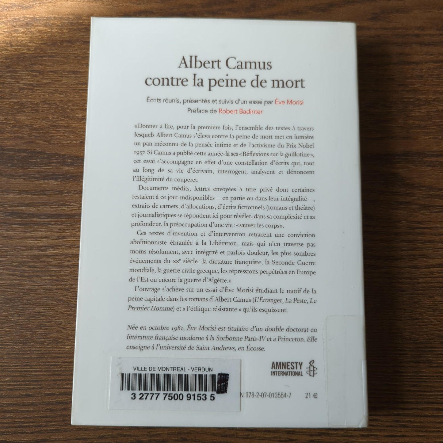 Albert Camus contre la peine de mort