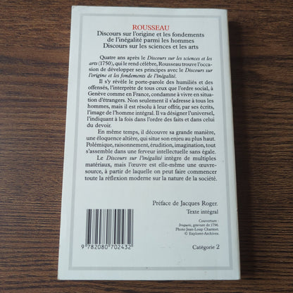 Discours sur l'origine et les fondements de l'inégalité parmi les hommes - Discours sur les sciences et les arts