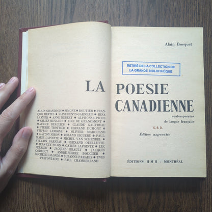 La poésie canadienne contemporaine de langue française