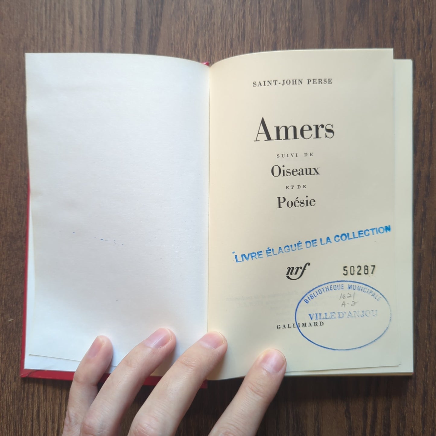 Amers, suivi de Oiseaux