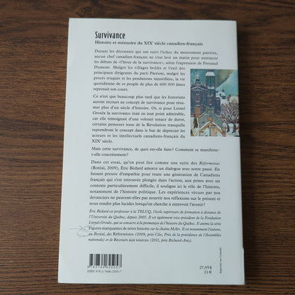Survivance - Histoire et mémoire du XIXè siècle canadien-français