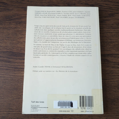 Sociologie et sociétés - Catholicisme et société contemporaine - Vol. XXII, N.2, Octobre 1990